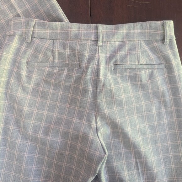 Express Columnist Barely Boot Stretch Mid Rise Plaid Plants Size 8 Long - Picture 4 of 10